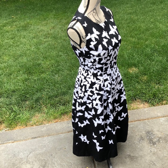 Talbots Black with White Butterflies Sundress Sz: 2 - Picture 3 of 7